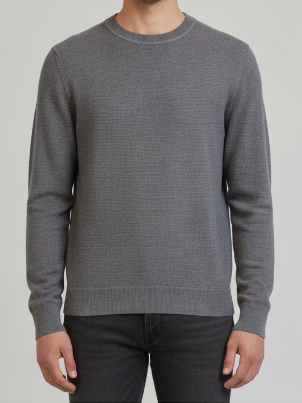 Banana Republic wool Mens Italian Fine Merino  Sweater Sz M Gray Pull Over Soft